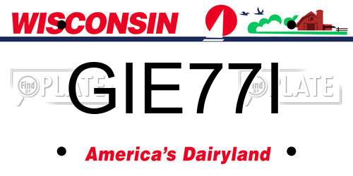 GIE77I Wisconsin License Plate