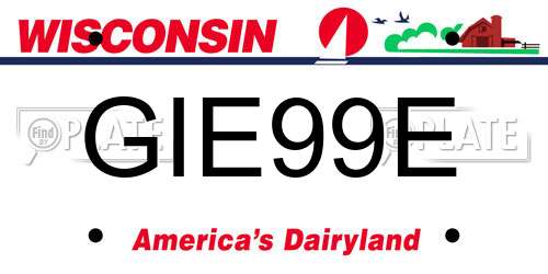 GIE99E Wisconsin License Plate