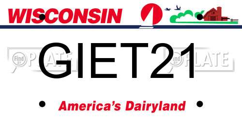 GIET21 Wisconsin License Plate