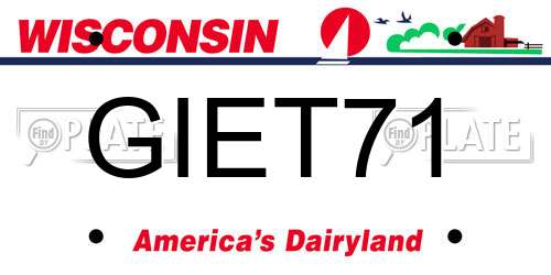 GIET71 Wisconsin License Plate