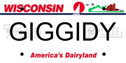 GIGGIDY Wisconsin License Plate