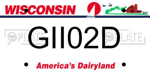 GII02D Wisconsin License Plate