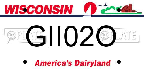 GII02O Wisconsin License Plate