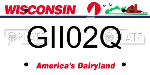 GII02Q Wisconsin License Plate
