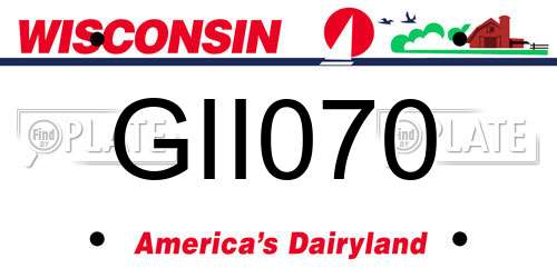 GII070 Wisconsin License Plate