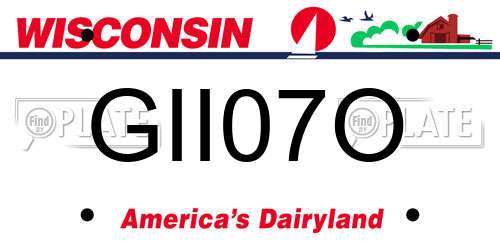 GII07O Wisconsin License Plate