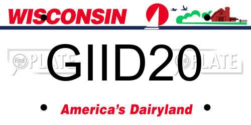 GIID20 Wisconsin License Plate