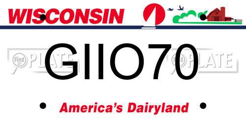 GIIO70 Wisconsin License Plate