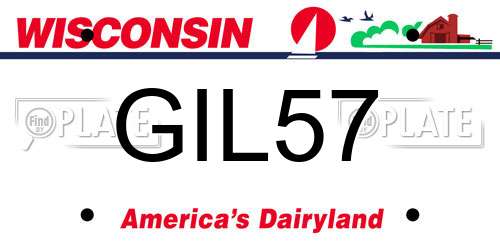 GIL57 Wisconsin License Plate