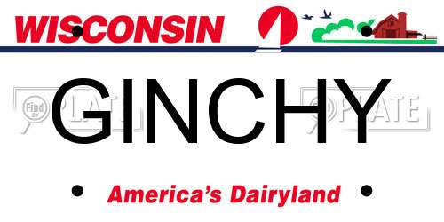 GINCHY Wisconsin License Plate