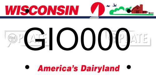 GIO000 Wisconsin License Plate