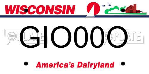 GIO00O Wisconsin License Plate