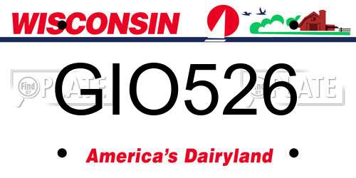 GIO526 Wisconsin License Plate