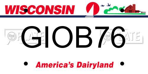 GIOB76 Wisconsin License Plate