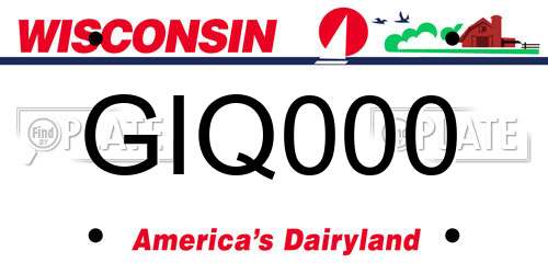 GIQ000 Wisconsin License Plate