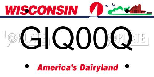 GIQ00Q Wisconsin License Plate