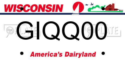 GIQQ00 Wisconsin License Plate