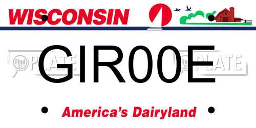 GIR00E Wisconsin License Plate