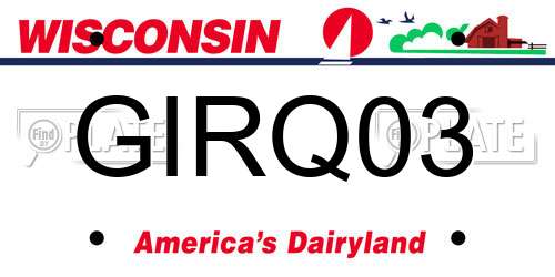 GIRQ03 Wisconsin License Plate