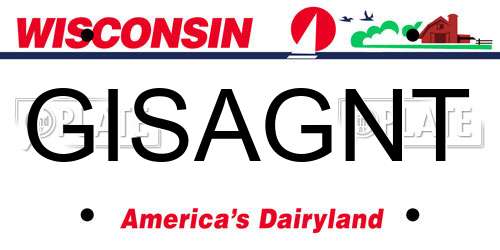 GISAGNT Wisconsin License Plate