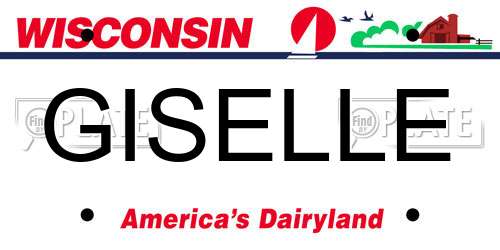 GISELLE Wisconsin License Plate