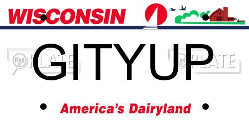 GITYUP Wisconsin License Plate