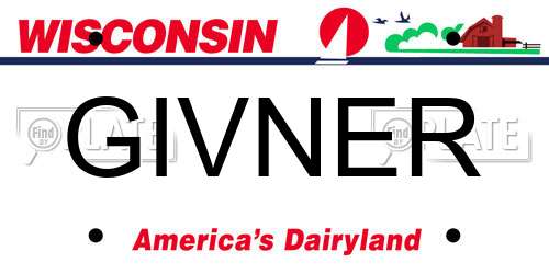 GIVNER Wisconsin License Plate