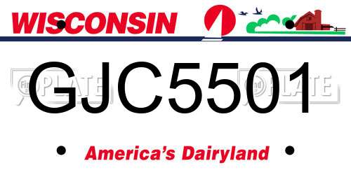 GJC5501 Wisconsin License Plate