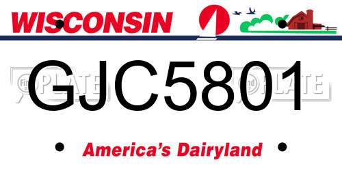 GJC5801 Wisconsin License Plate