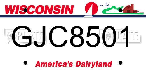 GJC8501 Wisconsin License Plate