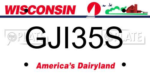 GJI35S Wisconsin License Plate