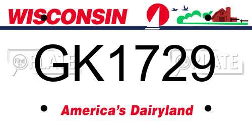GK1729 Wisconsin License Plate