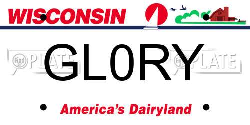 GL0RY Wisconsin License Plate