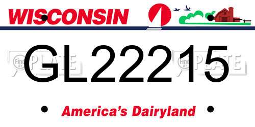 GL22215 Wisconsin License Plate