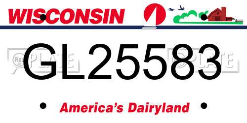 GL25583 Wisconsin License Plate