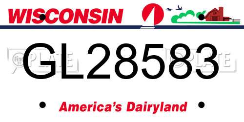 GL28583 Wisconsin License Plate