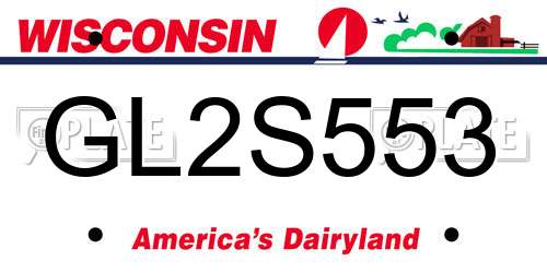 GL2S553 Wisconsin License Plate
