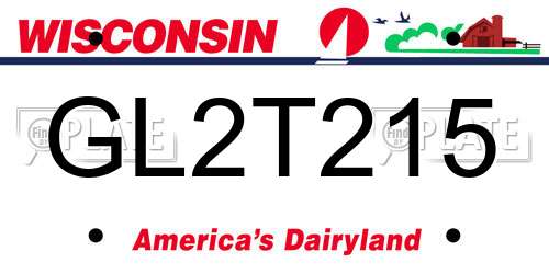 GL2T215 Wisconsin License Plate