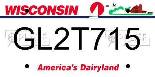 GL2T715 Wisconsin License Plate