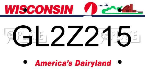 GL2Z215 Wisconsin License Plate