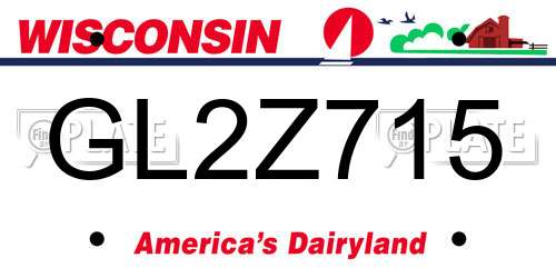 GL2Z715 Wisconsin License Plate
