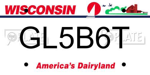 GL5B6T Wisconsin License Plate