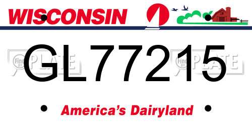 GL77215 Wisconsin License Plate