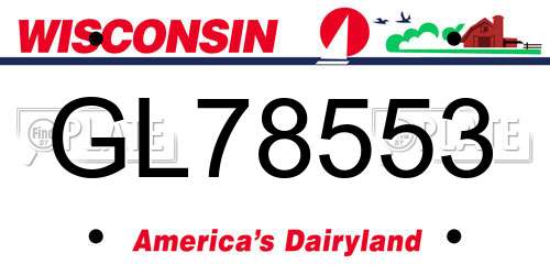 GL78553 Wisconsin License Plate