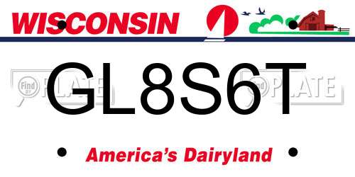 GL8S6T Wisconsin License Plate