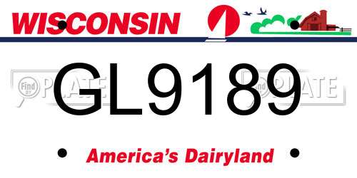 GL9189 Wisconsin License Plate