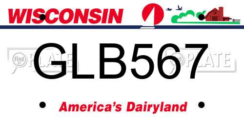 GLB567 Wisconsin License Plate