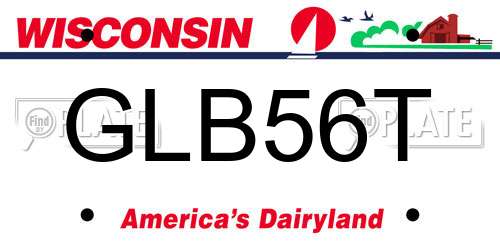 GLB56T Wisconsin License Plate