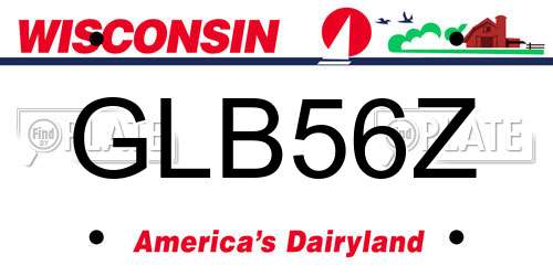 GLB56Z Wisconsin License Plate
