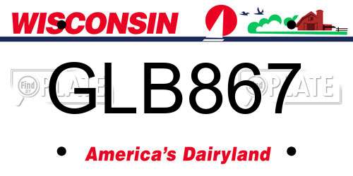 GLB867 Wisconsin License Plate